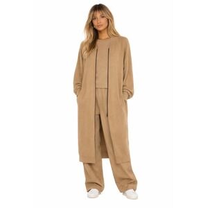 Fear of God Essentials Tan Long Knit Zip Up Cardigan Duster Sweater Coat XXS